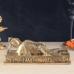 Pure Brass Resting Buddha Statue | 12" Width | Traditional Indian Artistry | Meditation Decor | Premium Collection | Sacred Art | Jaipurio